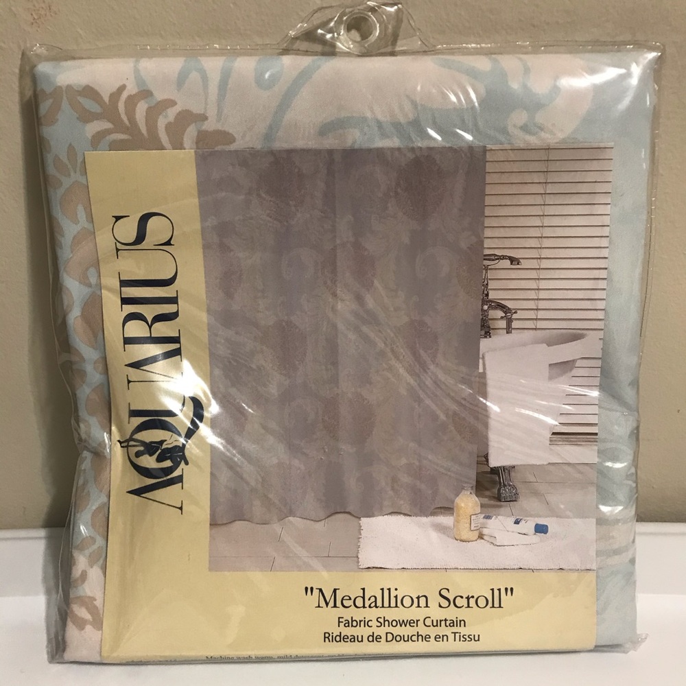 Medallion Scroll Fabric Shower Curtain